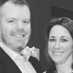 photo of TJ with Rachel in black and white